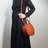 Leather Circle Round Shouler Bags - Annie Jewel