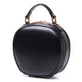 Round Leather Purse Round Crossbody Circle Leather Handbag