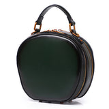 Round Leather Purse Round Crossbody Circle Leather Handbag