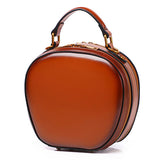 Round Leather Purse Round Crossbody Circle Leather Handbag