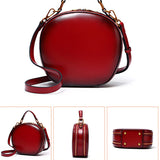 leather bag round round leather crossbody bag