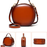 leather bag round round leather crossbody bag