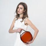 Round Leather Purse Circle Cross Body Bag - Annie Jewel