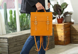 Handmade Personalized Leather Satchel 13" Structured Backpack Book Bag Purse - Annie Jewel