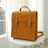 Handmade Personalized Leather Satchel 13" Structured Backpack Book Bag Purse - Annie Jewel