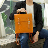 Handmade Personalized Leather Satchel 13" Structured Backpack Book Bag Purse - Annie Jewel