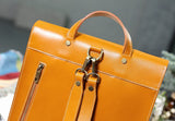 Handmade Personalized Leather Satchel 13" Structured Backpack Book Bag Purse - Annie Jewel
