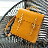 Handmade Personalized Leather Satchel 13" Structured Backpack Book Bag Purse - Annie Jewel