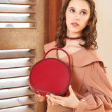 Leather Circle Crossbody Bag Purse - Annie Jewel
