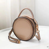 circle leather handbag