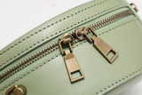 Green Leather Circle Handbag