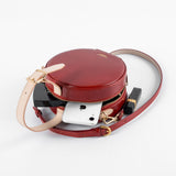 Handmade Round Leather Circle Clutch Purse Bag - Annie Jewel