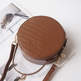 Leather Round Shoulder Bags Purses - Annie Jewel