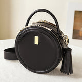 Small Round Leather Circle Crossbody Bags - Annie Jewel