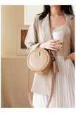 Small Round Leather Circle Crossbody Bags - Annie Jewel