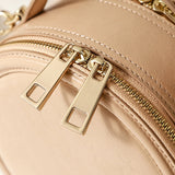 Small Round Leather Circle Crossbody Bags - Annie Jewel