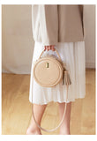 Small Round Leather Circle Crossbody Bags - Annie Jewel