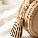 Small Round Leather Circle Crossbody Bags - Annie Jewel
