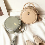 Small Round Leather Circle Crossbody Bags - Annie Jewel