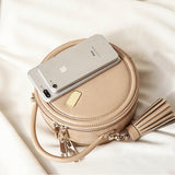Small Round Leather Circle Crossbody Bags - Annie Jewel