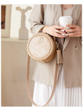Small Round Leather Circle Crossbody Bags - Annie Jewel