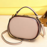 Small Leather Round Elliptic Crossobdy Bag Clutch Purse - Annie Jewel