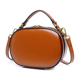 Small Leather Round Elliptic Crossobdy Bag Clutch Purse - Annie Jewel
