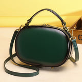 Small Leather Round Elliptic Crossobdy Bag Clutch Purse - Annie Jewel