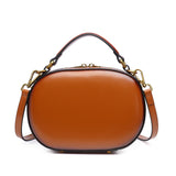 Small Leather Round Elliptic Crossobdy Bag Clutch Purse - Annie Jewel