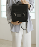 black leather backpack purse womens