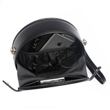 Black Circle Round Leather Crossobdy Bag - Annie Jewel
