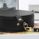 Black Circle Round Leather Crossobdy Bag - Annie Jewel