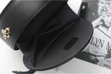 Black Circle Round Leather Crossobdy Bag - Annie Jewel