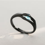Unique Silver Blue Crystal Rings Gift For Women - Annie Jewel