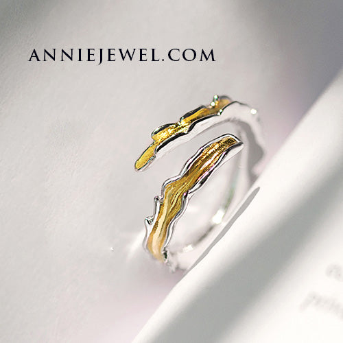 Unique Silver Adjustable Wave Ring Band Jewelry Gift For Women - Annie Jewel