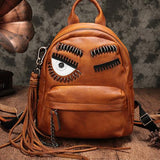 Vintage Leather Purse Cute 13" Backpacks Shoulder Travel Bags - Annie Jewel