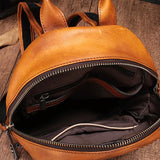 Vintage Leather Purse Cute 13" Backpacks Shoulder Travel Bags - Annie Jewel