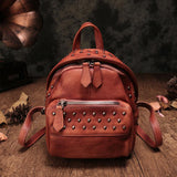 Small Leather Rivet Backpack Bag - Annie Jewel