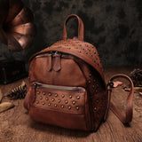 Small Leather Rivet Backpack Bag - Annie Jewel