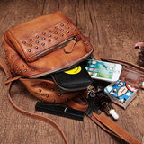Small Leather Rivet Backpack Bag - Annie Jewel