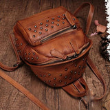 Small Leather Rivet Backpack Bag - Annie Jewel