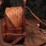 Small Leather Rivet Backpack Bag - Annie Jewel