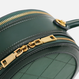 Red Leather Circle Round Crosbody Clutch Bags - Annie Jewel