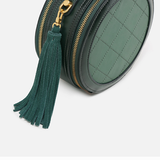 Red Leather Circle Round Crosbody Clutch Bags - Annie Jewel