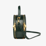 Red Leather Circle Round Crosbody Clutch Bags - Annie Jewel