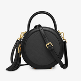 Small Round Leather Crossbody Bags - Annie Jewel