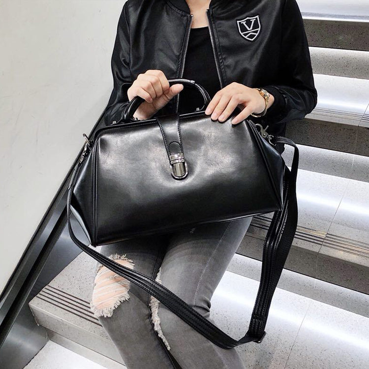 Doctor Bag-women's Cowhide Leather Handbag Handmade 