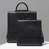 Black Genuine leather Backpack Pocketbook for women