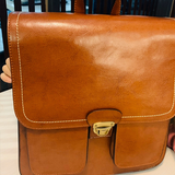 small brown leather backpack Genuine Leather Satchel Backpack