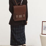 Women's Satchel Backpack Vertical Leather Satchel Backpack